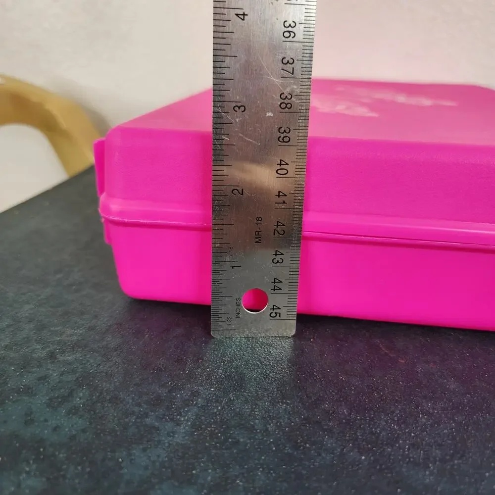 VTG 1990s Class Case Pink Plastic School Supplies Craft Box USA